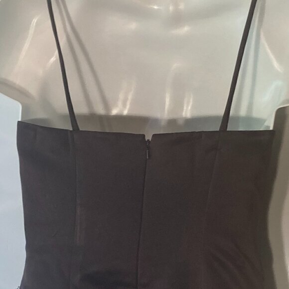 David's Bridal SZ 8 truffle satin strapless formal flare gown bridal formal prom - Picture 7 of 13